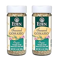Eden Seaweed Gomasio, Sesame Salt, Organic Sesame Seeds, Sea Salt, Dulse, Nori, and Kombu, Macrobiotic, Furikake, Seasoning, 3.5 oz glass jar (2-Pack)