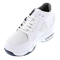 CALTO Men's Invisible Height Increasing Elevator Trainer Shoes - Leather/Mesh Lace-up Lightweight Trainers Sneakers - 3.4 Inches Taller