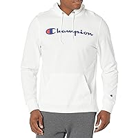 Champion, Midweight, Soft and Comfortable T-Shirt Hoodie for Men, White Script, Medium