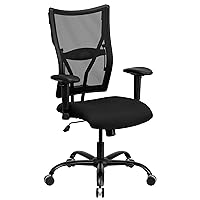 Flash Furniture HERCULES Series Big & Tall 400 lb. Rated Black Mesh Executive Swivel Ergonomic Office Chair with Adjustable Arms