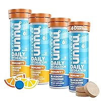 Hydration Immunity Electrolyte Tablets With 200mg Vitamin C, Blueberry Tangerine + Orange Citrus, 4 Pack (40 Servings)