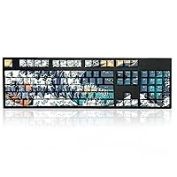 GUNMJO PBT Dye-Sublimation Ocean Wave Keycaps for Gaming Keyboard with Cherry Gateron MX Switches Mechanical Keyboard, OEM Profile 61/87 /Full 104 Keys US Layout Compatible Keys with 6.25U Space Bar