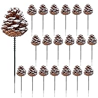 20 Pieces Christmas Pine Cones Decorations Picks - Snow Pine Cone for Xmas Tree Garland Wreath Ornaments Pinecones Decorating Winter Holidays Home