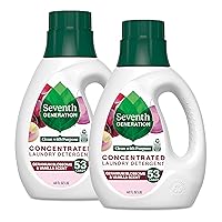 Seventh Generation Concentrated Laundry Detergent, Geranium Blossom & Vanilla, 40 oz, Pack of 2 (106 Loads), 40 Fl Oz (Pack of 2)