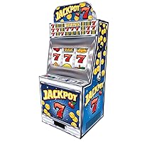 Beistle 5’ 10.5” x 28.5” Slot Machine Photo Prop, Las Vegas Themed Casino Prom Décor- Gambling Game Night Party Supplies