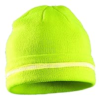 OccuNomix Mens Reflective Beanie Skull-caps, Yellow, Knitted Cap US