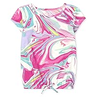The Children's Place Girls' Short Sleeve Tie Front Top