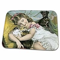 Scotts Emulsion Cute Little Girl with Kittens and a Puppy - Dish Drying Mats (ddm-169868-1)