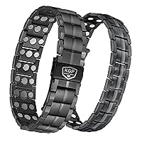 KGP Strength Magnetic Bracelet with Healing Magnets for Men or Women,Magnetic Stainless Steel Bracelet for Arthritis and Joint,Adjustable Magnet Bracelet Jewelry Gift with Sizing Tool