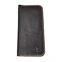 LeatherBrick Men's Long Book Wallet | Pure Leather Wallet | Handmade Leather Wallet | Veg Leather | Matt Maroon Dark Color