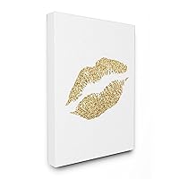 Stupell Home Décor Glitter Lips Glam Stretched Canvas Wall Art, 16 x 1.5 x 20, Proudly Made in USA