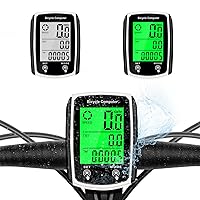 Bike Computer and Bicycle Odometer Wired KM/H Bike Speedometer with Automatic Wake-Up Cycling Speed Tracker LCD Display & Single Mileage & Multi-Functions & Calories Statistics Accessories