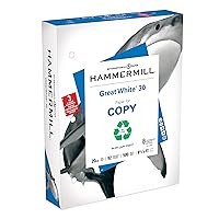 Hammermill Printer Paper, Great White 30% Recycled Paper, 3 Hole - 1 Ream (500 Sheets) - 92 Bright, Made in the USA, 086702
