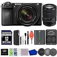 Sony Alpha a6700 Mirrorless Camera with 18-135mm Lens Bundle with Dually Charger, 64GB SD Card, Pixel Cleaning Kit & More | Sony a6700