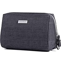 Large Makeup Bag Zipper Pouch Travel Cosmetic Organizer for Women (Large, Dark Grey)
