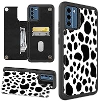 Designed for Nokia C300 Wallet Case with Card Holder Slot, PU Leather Kickstand Shockproof Flip Magnetic Cover for Nokia C300, Cow Print