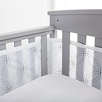 BreathableBaby Breathable Mesh Liner for Full-Size Cribs, Deluxe 4mm Mesh, White Links (Size 4FS Covers 3 or 4 Sides)