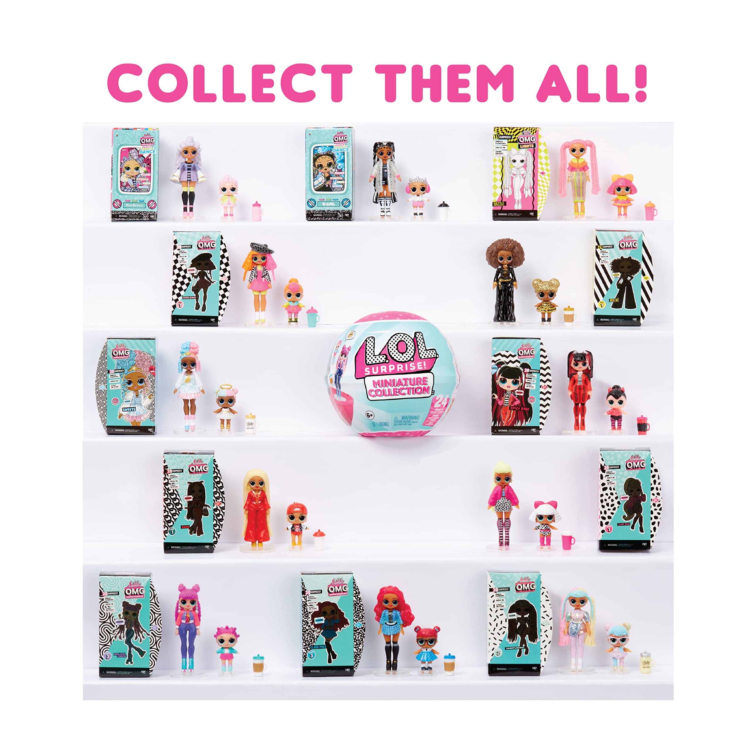 MGA Entertainment Miniature Collection with Collectible Dolls, Miniature OMG Fashion Doll, Miniature LOL Doll, Miniature Dolls, Accessories, Limited Edition Doll, Mini Packaging - Gift Girls Age 4+