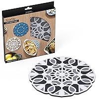 Peleg Design TriveTile Trivet Set – for Hot Pots and Pans - Fun and Decorative – Non-Slip Heat-Resistant Kitchen Trivets - Split into 3 Trivets, Holds 3 Dishes Simultaneously - 7x7 inches (Charcoal)