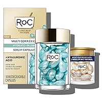 Multi Correxion Hyaluronic Acid Night Serum Capsules (30 CT) for intense hydration + RoC Retinol Capsules (7 CT), Skin Care Routine, Anti-Aging Skin Care Wrinkle Treatment for Women and Men
