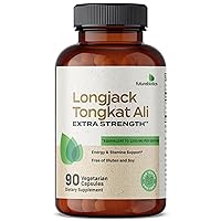 Longjack Tongkat Ali Extra Strength Energy & Stamina Support - Non-GMO, 90 Vegetarian Capsules