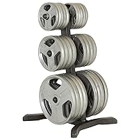 X-Class Olympic Weight Tree - Heavy-Duty Bumper Plate Rack for Home Gym - Chrome Storage Posts - Includes 2 Barbell Holders - 1,000 Lb. Capacity