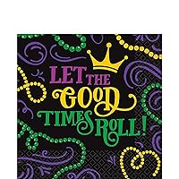 Vibrant Mardi Gras Luncheon Napkins - 6.5