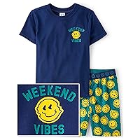 The Children's Place Boys Sleeve Top and Shorts 2 Piece Pajama Set
