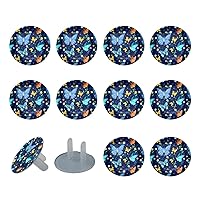 Outlet Plug Covers (12 Pack), Electrical Protector Safety Caps Prevent Shock Hazard Colorful Butterfly