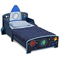 Space Adventures Rocket Ship Wood Toddler Bed - Greenguard Gold Certified, Blue