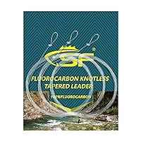 Piscifun Fly Fishing Leader with Pre-Tied Loop, Tapered Fly Line Leader,  Nylon, Clear, 6 Pack, 7.5FT, 9FT, 12FT, 0X 1X 2X 3X 4X 5X 6X 7X