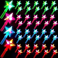 40 Pcs 10.6 Inch Star Hand Clappers Noise Makers Party Favors LED Plastic Light up Noisemaker Toys Glow in the Dark Party Supplies for Sporting Events Birthday Carnival Concerts Game Supplies, 4 Color