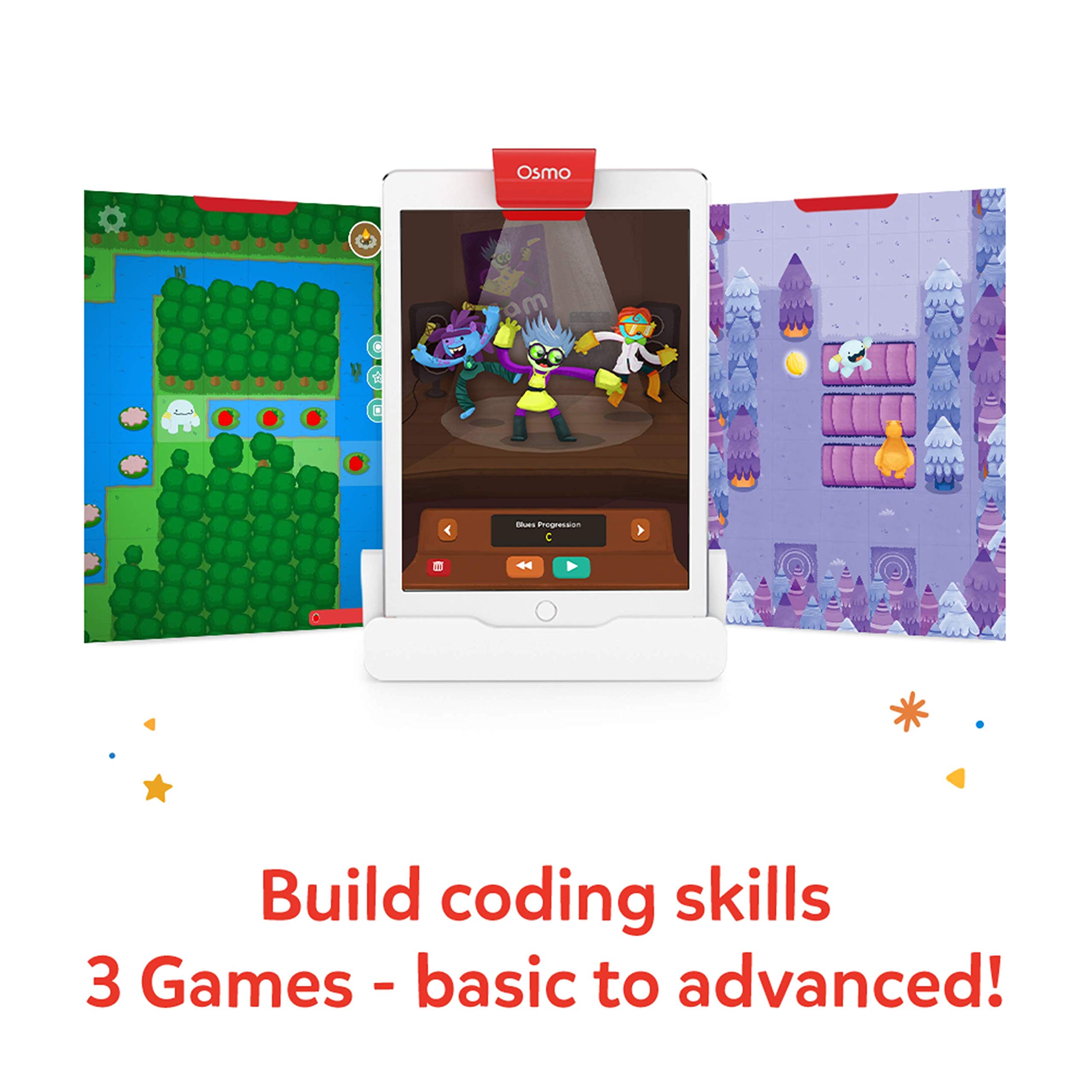 Osmo - Coding Family Bundle for iPhone, iPad & Fire Tablet - 3 Educational Learning Games - Ages 5-10+ - Coding Jam, Coding Awbie, Coding Duo - STEM Toy (Osmo Base Required) (Amazon Exclusive)
