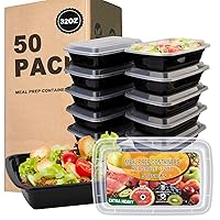 50 Pack- Meal Prep Containers 32oz, Plastic Food Prep Containers with Lids, Leakproof To Go Containers with Lids Reusable, BPA-Free, Microwave/Dishwasher/Freezer Safe