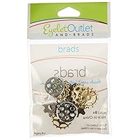 Eyelet Outlet Shape Brads, Gears, 12-Pack
