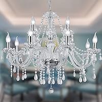 Silver Color Luxurious Candle Crystal Chandelier, 15 Lights K9 Modern Crystal Chandelier for Dining Room, Glass Ceiling Pendant Lamp for Living Bedroom Lighting Hall Balcony. (15 Lights, Silver)