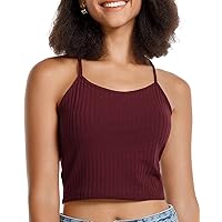 Stelle Women's Crop Top Casual Summer Cami Basic Ribbed Knit Sexy Strappy Top