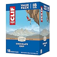 CLIF BAR - Chocolate Chip - Made with Organic Oats - 10g Protein - Non-GMO - Plant Based - Energy Bars - 2.4 oz. (18 Pack)