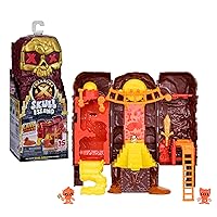 TREASURE X Lost Lands Skull Island Lava Tower Micro Playset, 15 Levels of Adventure. Survive The Traps and Discover 2 Micro Sized Action Figures. Will You Find Real Gold Dipped Treasure? Medium