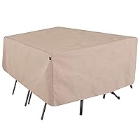 Modern Leisure 2923 Chalet Patio Table & Chairs, Furniture Set, Outdoor Cover, for Rectangular and Oval Tables (44 L x 72 D x 23 H) Water-Resistant, Beige