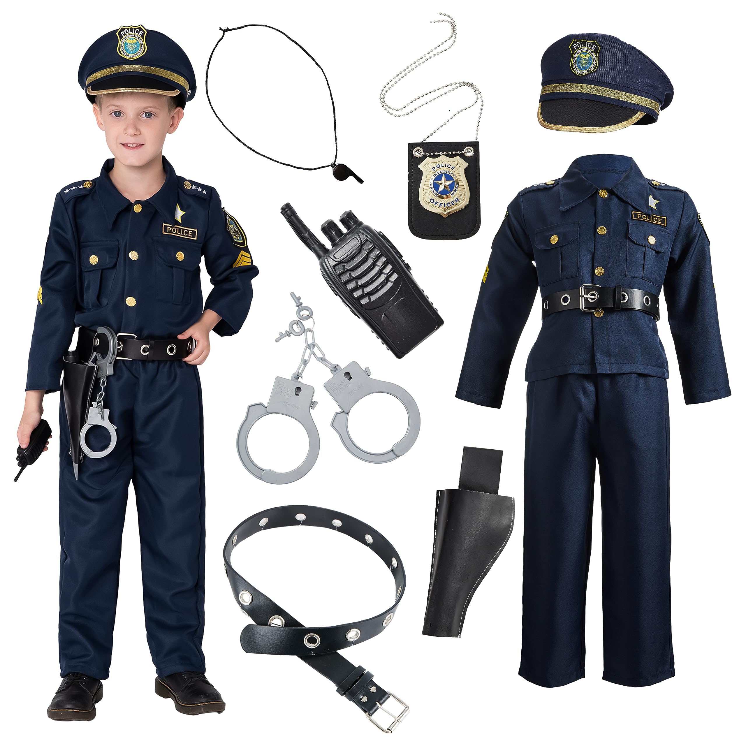 JOYIN Toy Deluxe Police Officer Costume and Role Play Kit for Kids Halloween Cosplay (Medium)