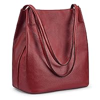 Kattee Women Soft Genuine Leather Totes Shoulder Bag Purses and Handbags with Top Magnetic Snap Closure