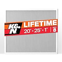 K&N 20X25X1 HVAC Furnace Air Filter, Lasts a Lifetime, Washable, Merv 8, the Last HVAC Filter You Will Ever Buy, Breathe Safely at Home or in the Office, HVC-8-12025