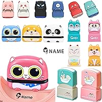 Name Stamp for Clothing Kids, Kiddo Stamp - Customized Name Stamp, School Waterproof Labels for Boy and Girl, 16 Personalized Styles & 36 Cartoon Pattern