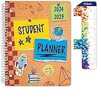Global Datebooks Dated Elementary Student Planner for Academic Year 2024-2025 Includes Ruler/Bookmark and Planning Stickers (Matrix Style - 8.5