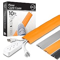 Cordinate 10 ft Cord Cover Floor, Cord Protector, Cord Management, Cord Concealer, Cable Hider and Cable Raceway, Extension Cord Cover, Orange, 60338