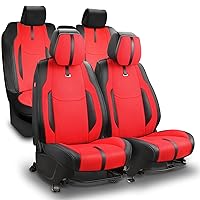 Drive Series Full Set Seat Covers Universal for Cars Trucks SUV, Red, CA-SC-Drive-Full-RD