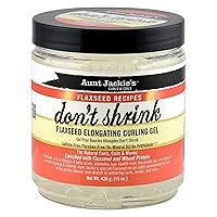 Flaxseed Recipes Don't Shrink Elongating Hair Curling Gel for Natural Curls, Coils and Waves, Helps Prevent Dryness and Flaking, 15 oz