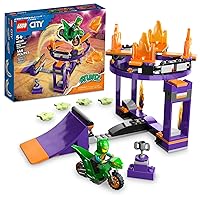 LEGO City Stuntz Dunk Stunt Ramp Challenge, 2in1 Action Set with Self-Driving Dinosaur Motorcycle Toy and Stunt Rider, Fun Activity for Kids, Boys, Girls 5 Years Old and Up, 60359