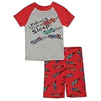 Boys' 2-Piece Racer Pajamas Shorts Set Outfit - red/multi, 4t